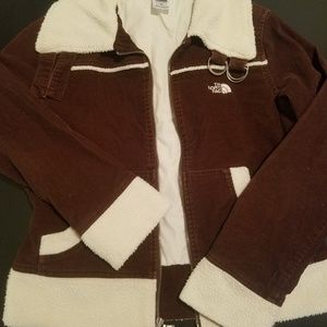 The North Face Brown Aviator Jacket w/ White Trim